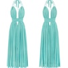 image:imageRVivimos Womens Summer Halter Elastic Waist Boho Maxi DressAqua