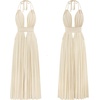 image:imageRVivimos Womens Summer Halter Elastic Waist Boho Maxi DressBeige