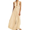 image:imageRVivimos Womens Summer Halter Elastic Waist Boho Maxi DressBeige