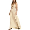 image:imageRVivimos Womens Summer Halter Elastic Waist Boho Maxi DressBeige