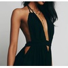 image:imageRVivimos Womens Summer Halter Elastic Waist Boho Maxi DressBlack