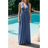 image:imageRVivimos Womens Summer Halter Elastic Waist Boho Maxi DressBlue