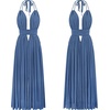 image:imageRVivimos Womens Summer Halter Elastic Waist Boho Maxi DressBlue