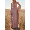 image:imageRVivimos Womens Summer Halter Elastic Waist Boho Maxi DressDusty Mauve