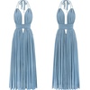image:imageRVivimos Womens Summer Halter Elastic Waist Boho Maxi DressHaze Blue