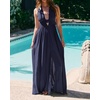 image:imageRVivimos Womens Summer Halter Elastic Waist Boho Maxi DressNavy Blue