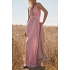 image:imageRVivimos Womens Summer Halter Elastic Waist Boho Maxi DressPink