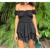 image:imageRVivimos Womens Summer Smocked Waist Layered Mini DressBlack