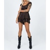 image:imageRVivimos Womens Summer Smocked Waist Layered Mini DressBrown