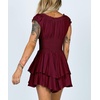 image:imageRVivimos Womens Summer Smocked Waist Layered Mini DressBurgundy