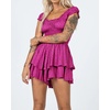 image:imageRVivimos Womens Summer Smocked Waist Layered Mini DressFuchsia