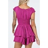 image:imageRVivimos Womens Summer Smocked Waist Layered Mini DressFuchsia