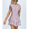 image:imageRVivimos Womens Summer Smocked Waist Layered Mini DressLight Purple