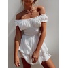 image:imageRVivimos Womens Summer Smocked Waist Layered Mini DressWhite