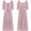 image:imageRVivimos Womens Summer Square Neck Elastic Empire Waist Midi DressDusty Pink