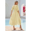 image:imageRVivimos Womens Summer Square Neck Elastic Empire Waist Midi DressLight Yellow