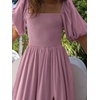 image:imageRVivimos Womens Summer Square Neck Smocked Slit Maxi DressMauve