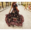 image:imageRVivimos Womens Vintage Floral Print High Low Long DressesBlack