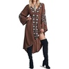image:imageRVivimos Womens Floral Embroidered High Low Long DressesRed Brown