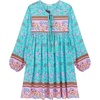 image:imageRVivimos Womens Long Sleeve Floral Print Tunic Mini DressDark Skyblue
