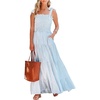 image:imageRVivimos Womens Summer Adjustable Straps Cotton Maxi Dress with PocketsBluestripe