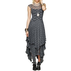 image:imageRVivimos Womens Lace Long Dress with Slip Two PiecesGrey