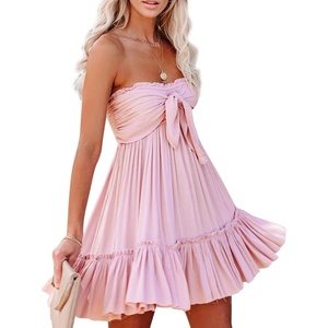 image:imageRVivimos Womens Summer Boho Sleeveless Tube Top Mini DressPink