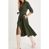 image:imageRVivimos Womens Fall Winter Corduroy Button Down Midi DressArmy Green