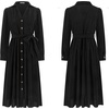 image:imageRVivimos Womens Fall Winter Corduroy Button Down Midi DressBlack