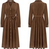 image:imageRVivimos Womens Fall Winter Corduroy Button Down Midi DressBrown