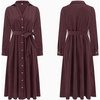 image:imageRVivimos Womens Fall Winter Corduroy Button Down Midi DressMaroon