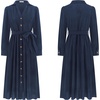 image:imageRVivimos Womens Fall Winter Corduroy Button Down Midi DressNavy Blue