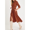 image:imageRVivimos Womens Fall Winter Corduroy Button Down Midi DressRust Brown