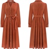 image:imageRVivimos Womens Fall Winter Corduroy Button Down Midi DressRust Brown