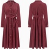 image:imageRVivimos Womens Fall Winter Corduroy Button Down Midi DressWine Red