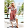 image:imageRVivimos Womens Long Sleeve Casual Boho Floral Midi DressesAurorared