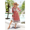 image:imageRVivimos Womens Long Sleeve Casual Boho Floral Midi DressesAurorared