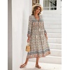 image:imageRVivimos Womens Long Sleeve Casual Boho Floral Midi DressesBeige