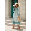 image:imageRVivimos Womens Long Sleeve Casual Boho Floral Midi DressesBlueturquoise