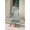 image:imageRVivimos Womens Long Sleeve Casual Boho Floral Midi DressesBlueturquoise