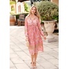 image:imageRVivimos Womens Long Sleeve Casual Boho Floral Midi DressesCoralpink
