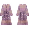 image:imageRVivimos Womens Long Sleeve Casual Boho Floral Midi DressesDark Purple