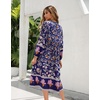 image:imageRVivimos Womens Long Sleeve Casual Boho Floral Midi DressesDarkblue