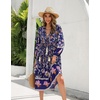 image:imageRVivimos Womens Long Sleeve Casual Boho Floral Midi DressesDarkblue