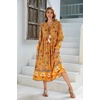 image:imageRVivimos Womens Long Sleeve Casual Boho Floral Midi DressesGoldenrod