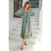 image:imageRVivimos Womens Long Sleeve Casual Boho Floral Midi DressesGreen