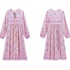 image:imageRVivimos Womens Long Sleeve Casual Boho Floral Midi DressesLight Pink