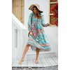 image:imageRVivimos Womens Long Sleeve Casual Boho Floral Midi DressesLightcyan