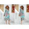 image:imageRVivimos Womens Long Sleeve Casual Boho Floral Midi DressesLightcyan