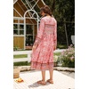 image:imageRVivimos Womens Long Sleeve Casual Boho Floral Midi DressesLightpink2